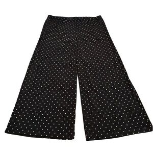 Chico's Palazzo Pants Size XL Black and White Polka Dot Wide Leg